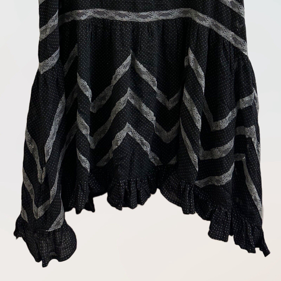 Intimately Free People Women’s Size Small XS Voile Trapeze Lace Black Gray Dress - Picture 4 of 6